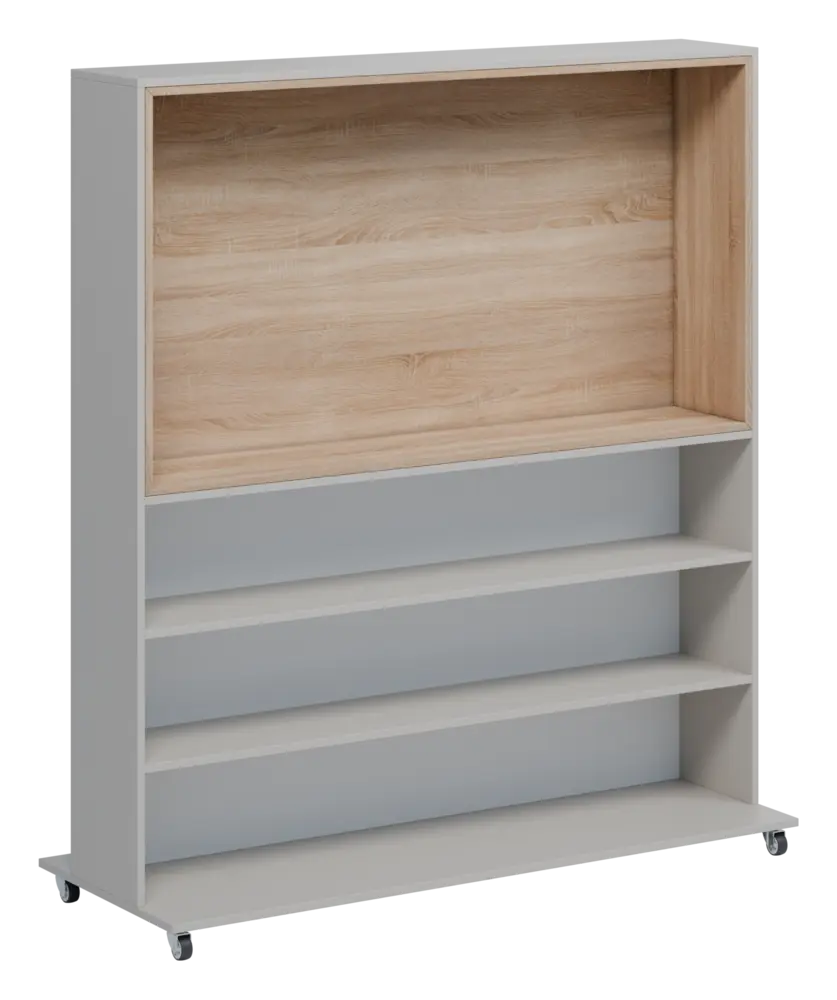 RGMK 1664 kancelářská skříň pro TV, 1800x1600x600, kolečka, písková
